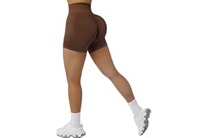 RXRXCOCO Damen Scrunch Butt Push Up Gym Sport Shorts Seamless Booty Kurze Sporthose Laufhose Radlerhose