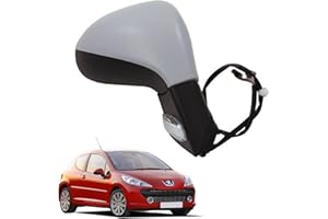 Convitex Retroviseur Complet Peugeot 207, Droit Côté Passager, éléctrique, Chauffant, Gris à peindre, Avec Clignotant, Sonde Temp.