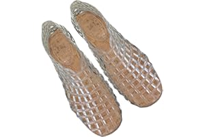Kexpery Donna Jelly Flats Moda Slip-on Flats Punta Quadrata Spiaggia Jelly Scarpe Leggero Casual Sandali Piatti Traspirante per Viaggi All'aperto