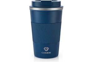 CS COSDDI Kubki podróżne, izolowany kubek do kawy z szczelną pokrywką, wielokrotnego użytku, kubek do kawy samochodowej, kubek ze stali nierdzewnej do gorącej i zimnej kawy
