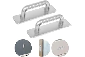 Aeaocvo Samoprzylepne uchwyty do drzwi balkonowych, 100 mm, srebrne, małe uchwyty do szafy, bez wiercenia, do szafek kuchennych, szafy na ubrania, 2 sztuki