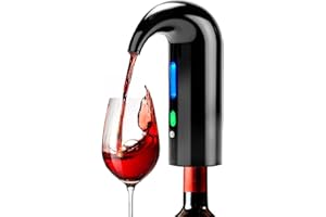 BANGDILS Decantador de vino y aireador,bomba vacio vinos electrico dispensador inteligente de un solo botón buenos para regalar de fiestas familiares de barbacoa