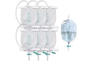 HEAGIMED 6 Pezzi Sacche Urina Da Gamba, Capacità 750 Ml Sacche Per Urina Con Rubinetto Di Scarico a Croce (t) E Valvola Anti-reflusso, Valvola Antireflusso, Drenaggio Facile