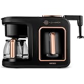 Karaca Hatır Plus Barista 6 in 1 Latte Cappucino ve K&ouml;zde T&uuml;rk Kahvesi Makinesi Black Copper
