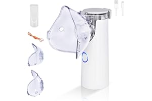 Aerosol Portatile, JOIENDY Aerosol Ultrasuoni Silenzioso per Bambini e Adult, Inalatore Silenzioso Nebulizzatore per Respiratorie Malattie, 2 Maschere E Boccaglio