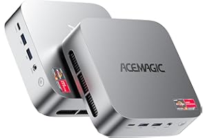 ACEMAGICIAN Kron Mini K1 Mini PC, AMD Ryzen 3 4300U (Fino 3,7 GHz), 16GB DDR4 256GB M.2 2280 SSD, Mini Desktop Computer Dual Ethernet,4K UHD, per Ufficio