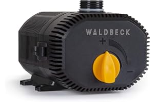 Waldbeck Nemesis T90 Pompe de bassin - 90W, hauteur max.: 4m, débit 6200 l/h, indice de protection IPX8, fiche de contact de protection pour usage en extérieur, raccordements : 3/4'' et 1'', câble 10m