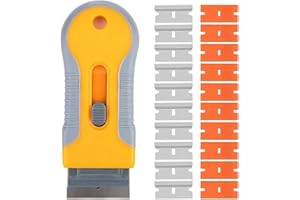 EHOMIIII Scraper Tool Set with 10+10 Spare Replacement Metal and Plastic Blades, Hob Oven Glass Cooker Cleaning Tool Non Scratch Anti Slip for Removing Window Ceramic Glass Wallpaper Door Paint Label Sticker