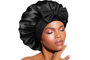 BONNET QUEEN Satin Sovhuvor för Damer Silkesmössa för Sovande Kvinnor, Satin Sovmössa med Justerbart Huvudband för Lockigt