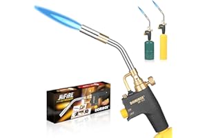 DOMINOX Propane Torch Head, High Intensity Torch Head Trigger Start Gas Torch, Soldering Torch for Propane MAP MAPP Tank, Soldering, Ignition, Barbecue, Lighting (Not Included Gas Tank)