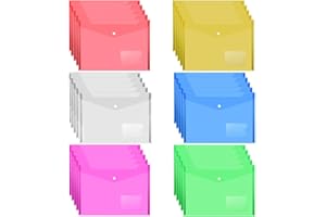 Plastic Envelopes Wallets, MerryNine 30 Pack A4 Colorful Document Folder, for School Home Work Office Organization