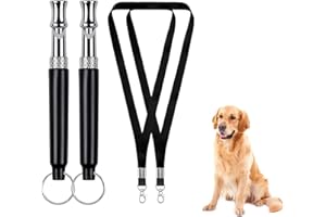 TUKNN Fischietto per Cani, Fischietti per Cani, Fischietto Ultrasuoni per Cani, Fischietto per Cani a Frequenza Regolabile, Fischietto Professionale con Cordino per Controllo Richiamo e Abbaiare, 2 Pezzi