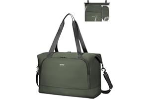 ECOHUB for Easyjet Cabin Bag 45x36x20, Underseat Foldable Travel Duffel Bag, Hand Luggage Holdall Bag for Airlines with Wet Pocket, Carry on Overnight Weekend Bag for Women Green Patent Pending