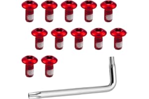 XPEX 12 pièces Vis de Disque de Frein de Vélo M5 x 10MM Rotors Avec clé de Disque de Frein Vis Boulon T25 en Acier pour VTT Vélo de Montagne Vélo De Route