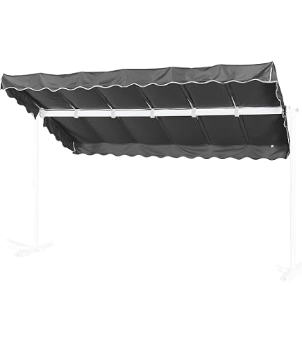 GRASEKAMP Qualität seit 1972 Standmarkise Dubai Taupe 375x225cm mit Schutzhülle Terrassenüberdachung Raffmarkise Mobile Markise Ziehharmonika