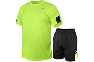 Fiohiros Fußballtrikot Kinder Set Sport, Schnell Trocknende Sportsachen Trikot für Kinder, Fussball Trikot Set Trainingsanzug Shorts und T-Shirt