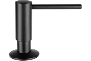 Mizzo Govaro Kitchen Sink Soap Dispenser with 360° Rotating Spout - Top-Refillable Built In Soap Dispenser for Kitchen Sink - Black-Plated Stainless Steel Sink Soap Dispenser 300 ml (10 oz)