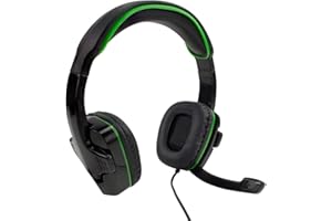 DRAGON SLAY SF1 Casque de Jeu stéréo pour Xbox One, série X/S, Playstation 4/5, Nintendo Switch, PC, Microphone Pliable, Bandeau réglable, Commandes de Volume et de sourdine en Ligne - Noir et Vert