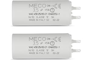 STEYCO Lot de 2 Condensateurs 3.5 µF Spécial volet roulant SOMFY Moteur 10 Nm à petites cosses 2,8mm - GARANTIE 2 ans