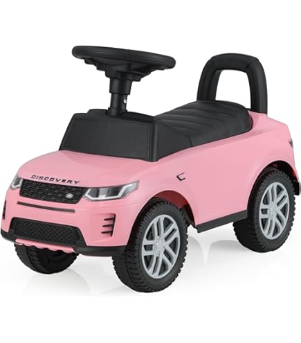 JAMARA 460436 FIAT 500 Slide, Children's Vehicle, Officially Licensed, Trunk Under Seat, Push and Handle, Various Sounds, Horn, Faithful Look, Pink