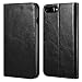 Produktbild icarercase iPhone 7/8 Plus Ledertasche Hülle, Wallet Ledertasche Tasche Handytasche Leder mit Standfunktion und Karte Halter und Bargeld Platz Tasche für Apple iPhone 7/8 Plus 5,5 Zoll (Schwarz)
