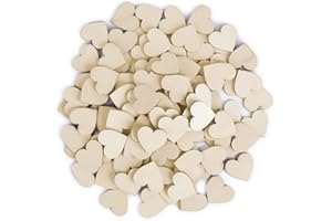 LONGAN CRAFT Wooden Hearts 100Pcs Wooden Hearts for Crafting 4cm Unfinished Blank Wood Heart Shapes Hanging Love Craft Slices DIY Wedding Christmas Valentine Gift Tags Ornaments Embellishments Sign Decorations