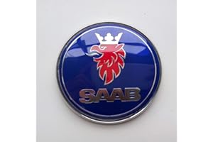 FTC Bleu adapté pour Saab 93 9-3 Cabriolet 1998-2003 voiture emblème de coffre arrière personnalisé 67mm insigne de hayon 5289897