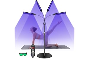 Solarium för hem, 660 nm och 850 nm ansiktsbrunare med 420 LED, 3 lägen | Garvning, 5 ljusstyrkenivåer, justerbar höjd, solarium med skyddsglasögon för kropp och ansikte