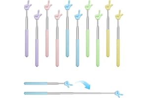 BetterJonny 10 Pcs Telescopic Teachers Cute Extendable Hand Retractable Finger Classroom Stick Manual Reading Signal Pointer for Elementary School Kindergarten Teacher Supplies