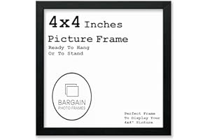 BARGAIN SHOP AZ 4x4 Inches Black Square Photo & Picture Frame Home Decor Poster Frame (4x4 Inches, Black)