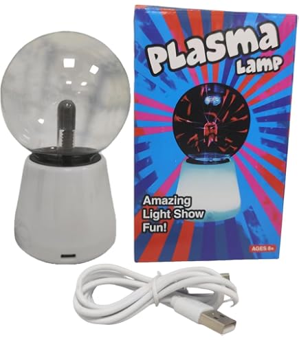 Sfera al plasma – 3/4/5/6/8 pollici – Elettricità statica Touch Control Ball – Nebulosa, fulmini di tuono, batterie USB, doppia alimentazione, per