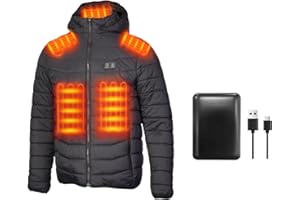 Rrtizan Gilet chauffant pour homme et femme avec batterie externe, gilet chauffant avec 3 niveaux de température et 15 feuilles de chaleur, veste chauffante électrique sans manches, lavable pour