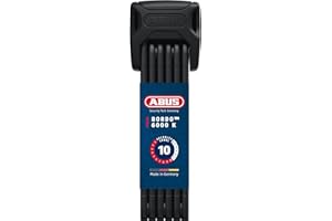 ABUS Antivol pliable Bordo 6000K avec support de serrure SH - Antivol vélo avec cylindre XPlus pour une haute protection contre les manipulations - Niveau de sécurité 10 - Longueur 90 cm