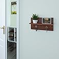 Anikaa Omega Engineered Wood Key Holder Stand Wall Hooks Stand Key Chain Hanger Wall Hanging Key Holder with Shelf - (Walnut) D.I.Y