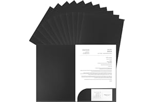 APACALI 20PCS Chemise Cartonnée A4, Chemise Papier Noir avec Fentes, A4 Papier Kraft Dossier de Fichiers, Dossier de Fichiers à Insertion avec Pochettes, pour le Bureau, l'école, la Maison