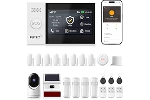 XNY 4.3'' Schermo Tattile Completo Allarme Casa Senza Fili con Telecamera, Allarme Casa 4G/WiFi, Antifurto Casa Wireless con APP, Sirena Esterna, Sensore di movimento, Sensore Porta, Telecomando