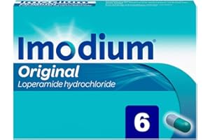 Imodium Capsules Original Relief from Diarrhoea (6 Capsules), Helps Restore Gut to Natural Rhythm, with Loperamide Hydrochloride, Fast-Acting Diarrhoea Relief in 1 Hour with Just 1 Dose