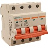 Three-phase magnetothermal switch 4P 16 A D16, D curve 10 kA, 4 modules DIN 380 V AC, IEC60898-1 certified, PB8H professional