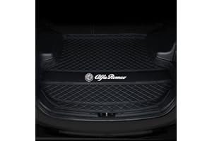 WANDEFA Tappeti per Bagagliaio per Alfa Romeo Stelvio 2017-2021, Vasca Bagagliaio Proteggi Baule, Protezione Bagagliaio su Misura, Antiscivolo, Resistente, Facile da Lavare e Inodore