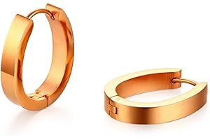 JewelryWe Schmuck Herren Damen Ohrringe, Creolen Ohrstecker, Edelstahl, Silber Schwarz Gold