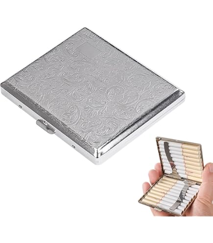 Estuche Metálico Para Cigarrillos De 20 Unidades - Cierre Seguro Y Compacto Para Bolsillo