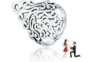 JUZICHEN Bague Réglable En Argent Sterling 925 Pour, Bague Ajustable De l'Arbre De Vie, Bague Arbre De Vie Avec Pierres Vertes, Bague Arbre De Vie, Un Cadeau Pour Une