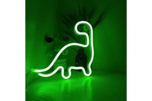 NIWWIN Dinosaurio neón,luz de letrero de neón, luces de pared decorativas, luces de ambiente de dormitorio, decoración de guardería, decoración de Navidad, regalo de cumpleaños.3AA Batería o USB.
