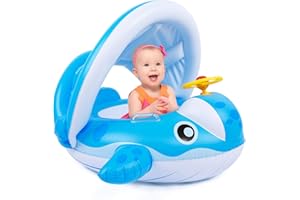 Peradix Baby Ciambella da Nuoto con Protezione Solare, Salvagente per Bambini Piccoli 9-36 Mesi