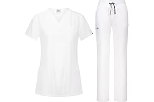 B-well Bella Uniforme Médicale Femme Élastique Ensemble: Haut et Pantalons + Blouse Medicale Femme/Vêtements Médicals Tenue Infirmiere