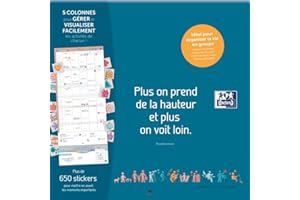 Calendrier Oxford Famille Scolaire 16 Mois 30x30cm 1 Mois sur 2 Pages Année 2025-2026 Bleu