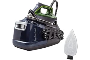 Rowenta Silence Steam Pro 2800W + Suela antibrillos, Pack exclusivo de centro de planchado y suela antibrillos, 8 bares de presión, golpe de vapor de 600 g/min, desinfecta tus prendas, DG9248MAN