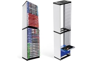 NCONCO Game Storage Tower 36pcs Hold Game Disks Storage Tower ABS Universal Games Storage Tower for PS5/PS4/Xbox One/NS and Blu-Ray Disks
