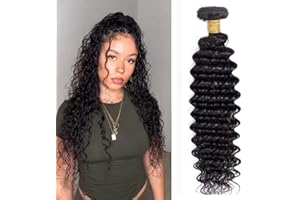 ZEALADY Human Hair Bundles Water Wave Court Tissage Cheveux Naturels Bouclés Meche Bresilienne En Lot Meche Naturelle Tissage Bouclé Naturel Couleur Noire Naturelle 20 Pouce 95+/-5g