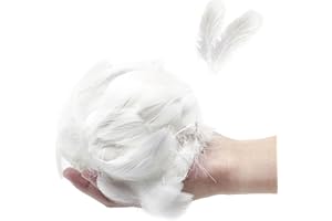 EUPSIIU 400 Piezas Plumas Blancas Plumas Manualidadesm Plumas Decoracion Artesanía Natural Plumas de Ganso para Ropa Atrapasueños diy Navidad Año Nuevo Cumpleaños Decoración de Bodas